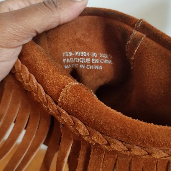 Brown Mid Height Suede Moccasins Women's Size 9, Handmade Indigenous Mukluks - Picture 10 of 10